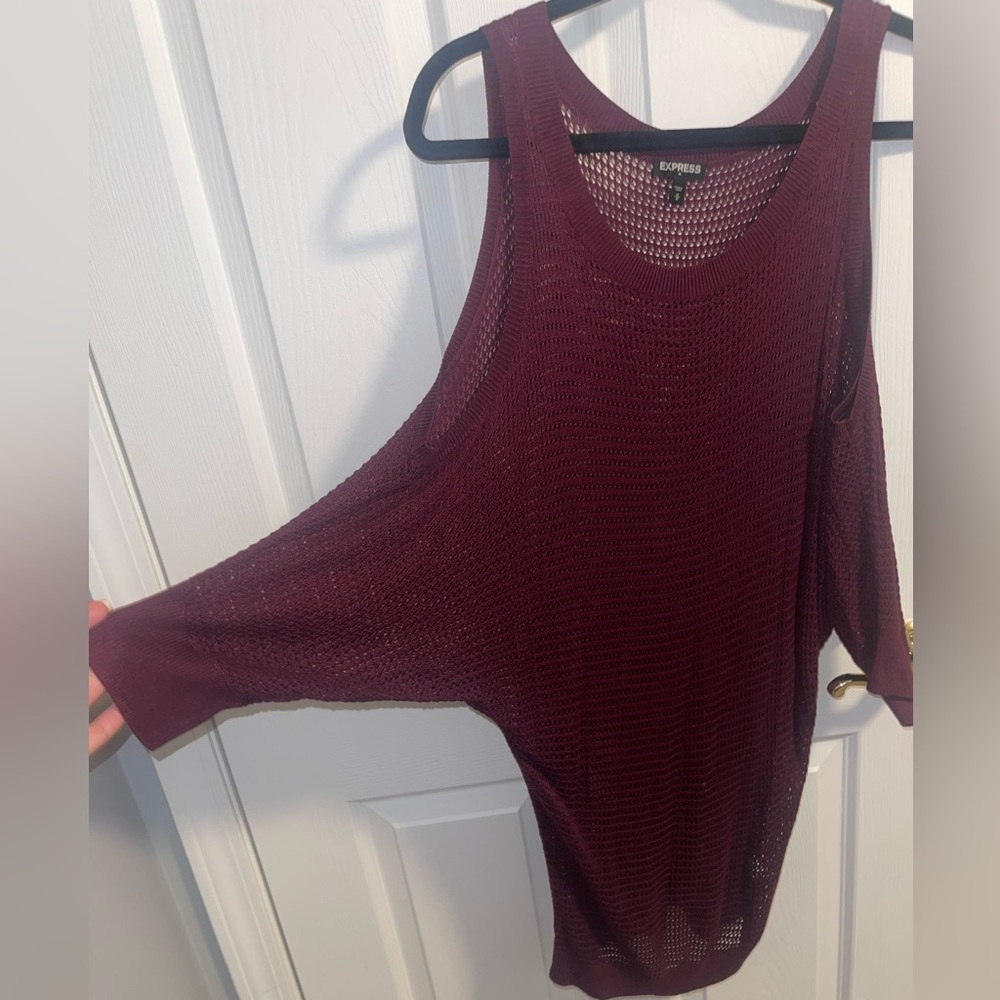 Express burgundy cut out sweater